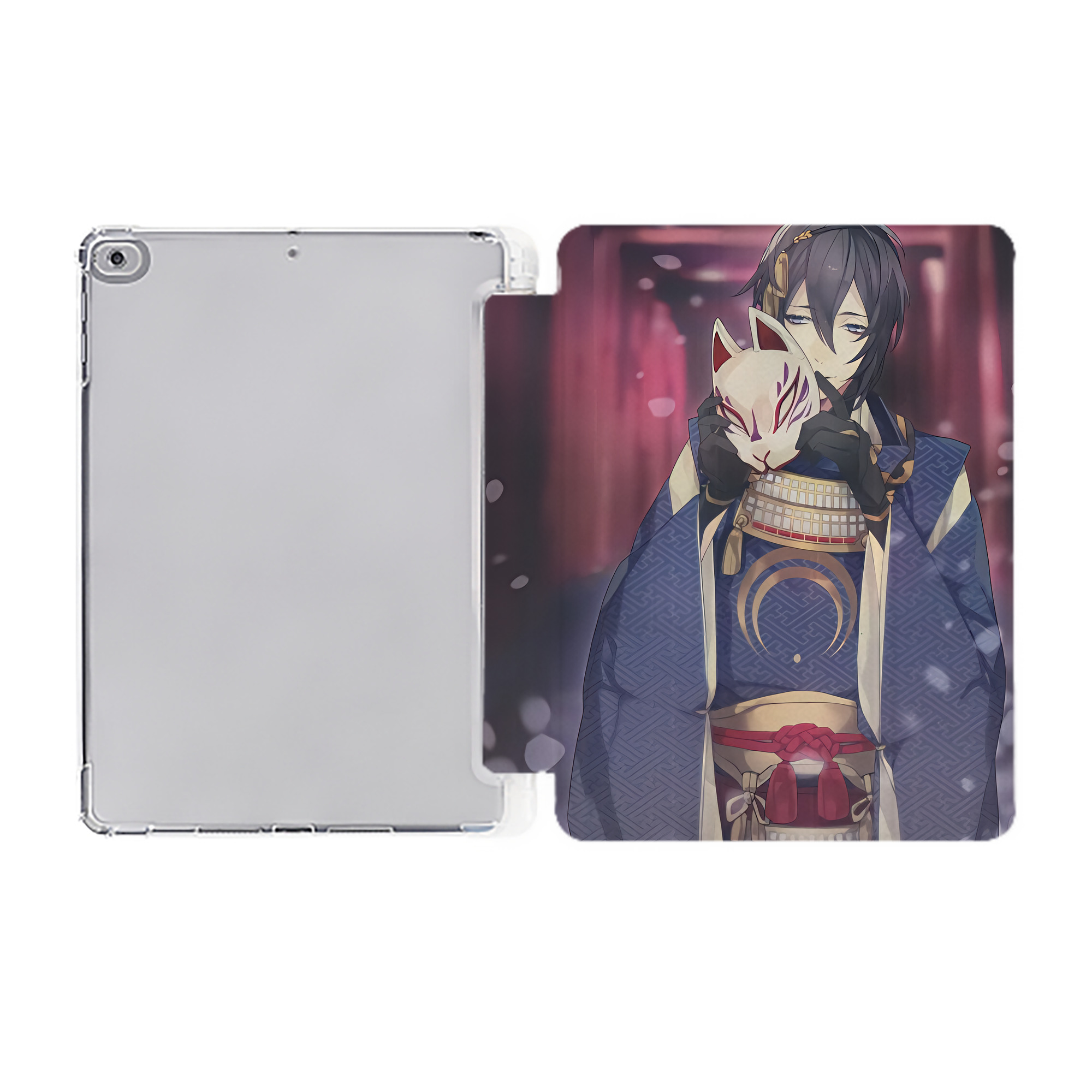 （画像用） 刀剣乱舞 Touken Ranbu IPad ケース ペン収納付き 三つ折りスタンド PUレザー×シリコン 対応機種9.5/10.5/10.9インチ